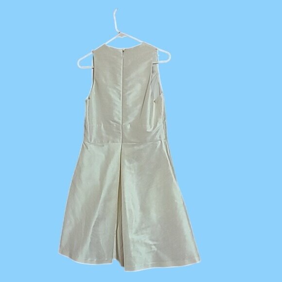 Alfred Sung Ivory Sleeveless Midi Dress With V-Neck & Back Zipper Closure Sz. 12 - Picture 6 of 7